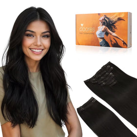 DOORES Clip in Hair Extensions 150g front view