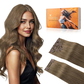 DOORES Clip in Hair Extensions 150g set with clips