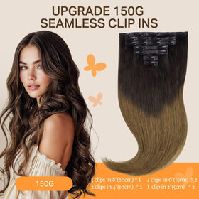 DOORES Clip in Hair Extensions 150g side view