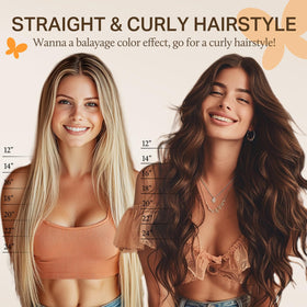 DOORES Clip in Hair Extensions 150g with styling tools