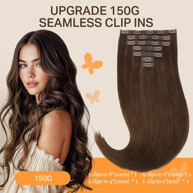 DOORES Clip in Hair Extensions 16 inch pack side view