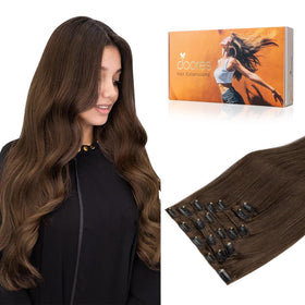 DOORES Clip in Hair Extensions 186g front view