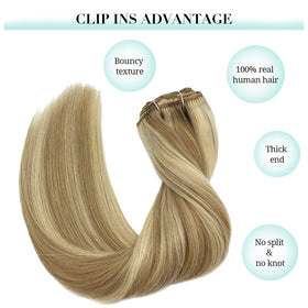 DOORES Clip in Hair Extensions 2 inch piece close-up