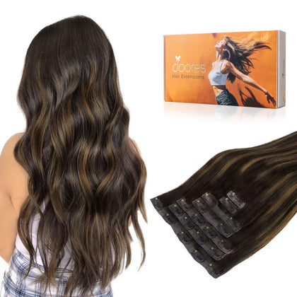 DOORES Clip in Hair Extensions 20 inch front view