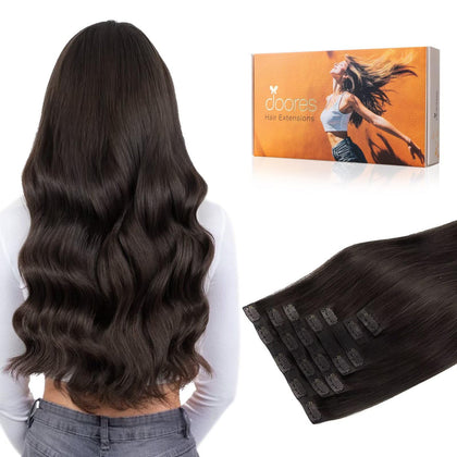 DOORES Clip in Hair Extensions 200g front view