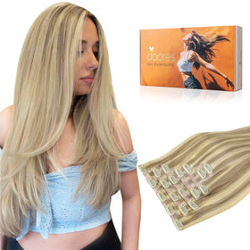 DOORES Clip in Hair Extensions 240g front view