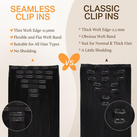 DOORES Clip in Hair Extensions 4 inch pieces on display
