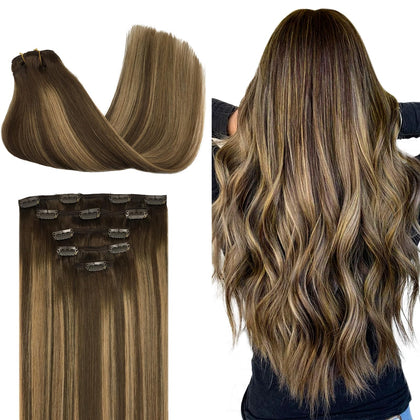 DOORES Clip-in Hair Extensions 5 Piece Set front view