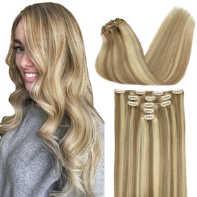 DOORES Clip in Hair Extensions 5 pieces set front view
