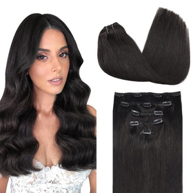 DOORES Clip in Hair Extensions 5 pieces set in packaging