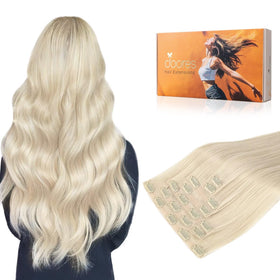 DOORES Clip in Hair Extensions 7pcs pack front view
