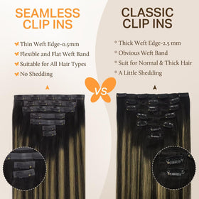 DOORES Clip in Hair Extensions 7pcs with colour options