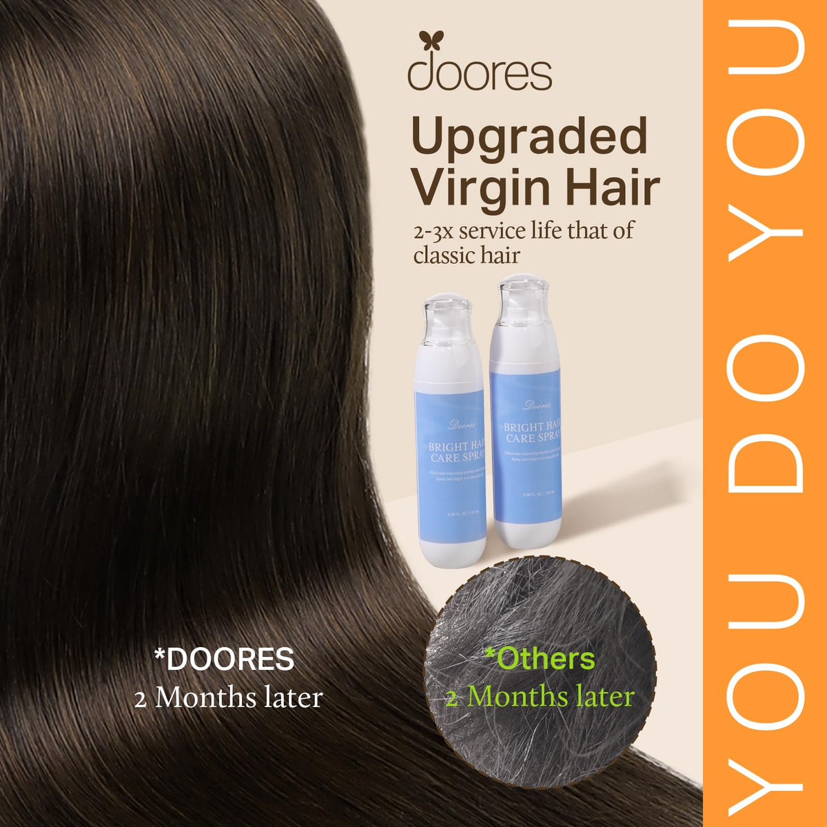 DOORES Clip in Hair Extensions 8 inch piece