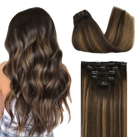 DOORES Clip-in Hair Extensions 8 inch piece front view