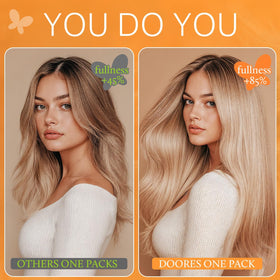 DOORES Clip in Hair Extensions back view