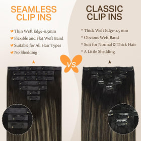 DOORES Clip in Hair Extensions close-up of Invisi Edge