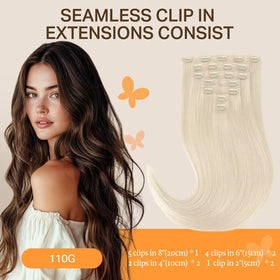DOORES Clip in Hair Extensions close-up of silicone wefts