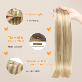 DOORES Clip in Hair Extensions close-up of weft