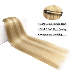 DOORES Clip in Hair Extensions close-up of wefts