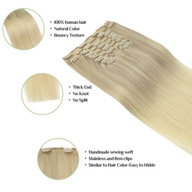 DOORES Clip In Hair Extensions colour comparison