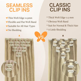 DOORES Clip in Hair Extensions colour options