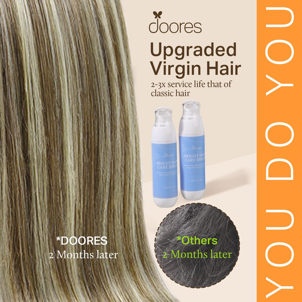 DOORES Clip in Hair Extensions displayed with colour options