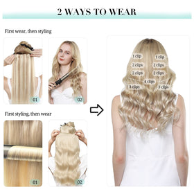 DOORES Clip in Hair Extensions displayed with packaging