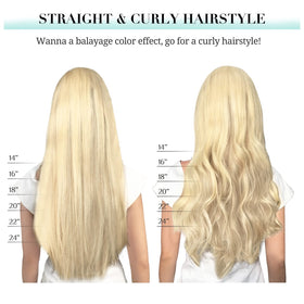 DOORES Clip in Hair Extensions Human Hair 120g back view