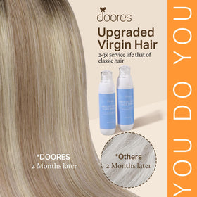 DOORES Clip in Hair Extensions Human Hair styled on a model