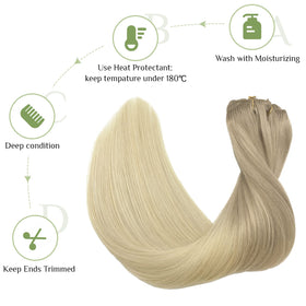 DOORES Clip In Hair Extensions in natural light