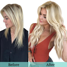 DOORES Clip in Hair Extensions in natural light to show colour vibrancy