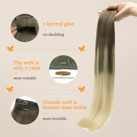 DOORES Clip in Hair Extensions in popular balayage colour