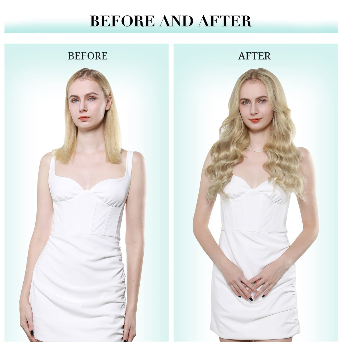 DOORES Clip in Hair Extensions in various colours display
