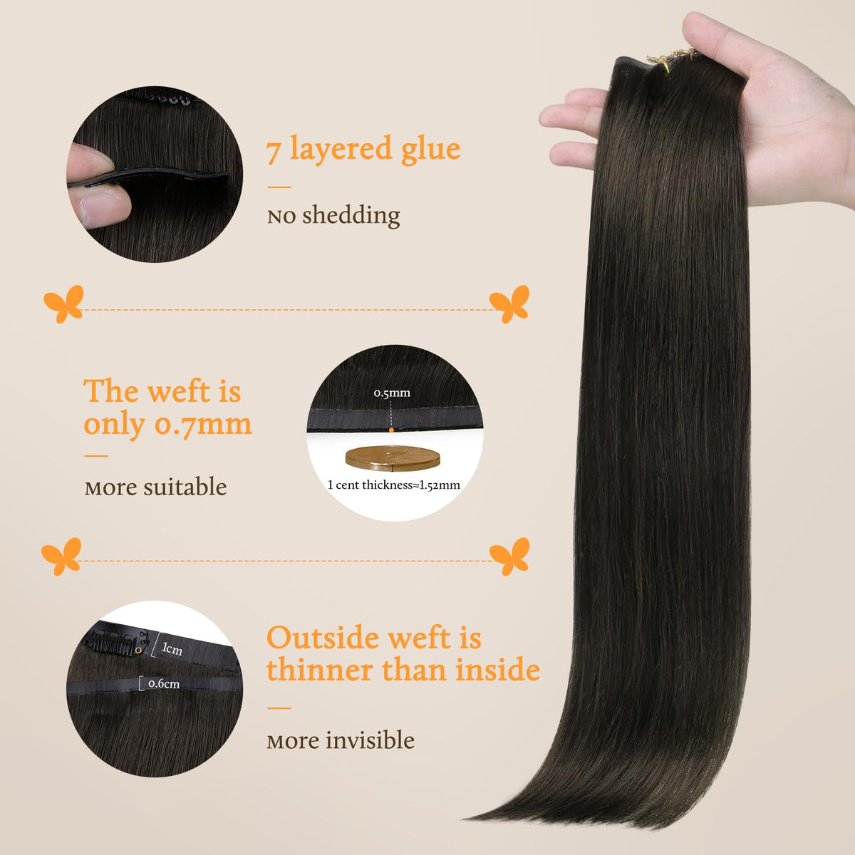 DOORES Clip in Hair Extensions installation process