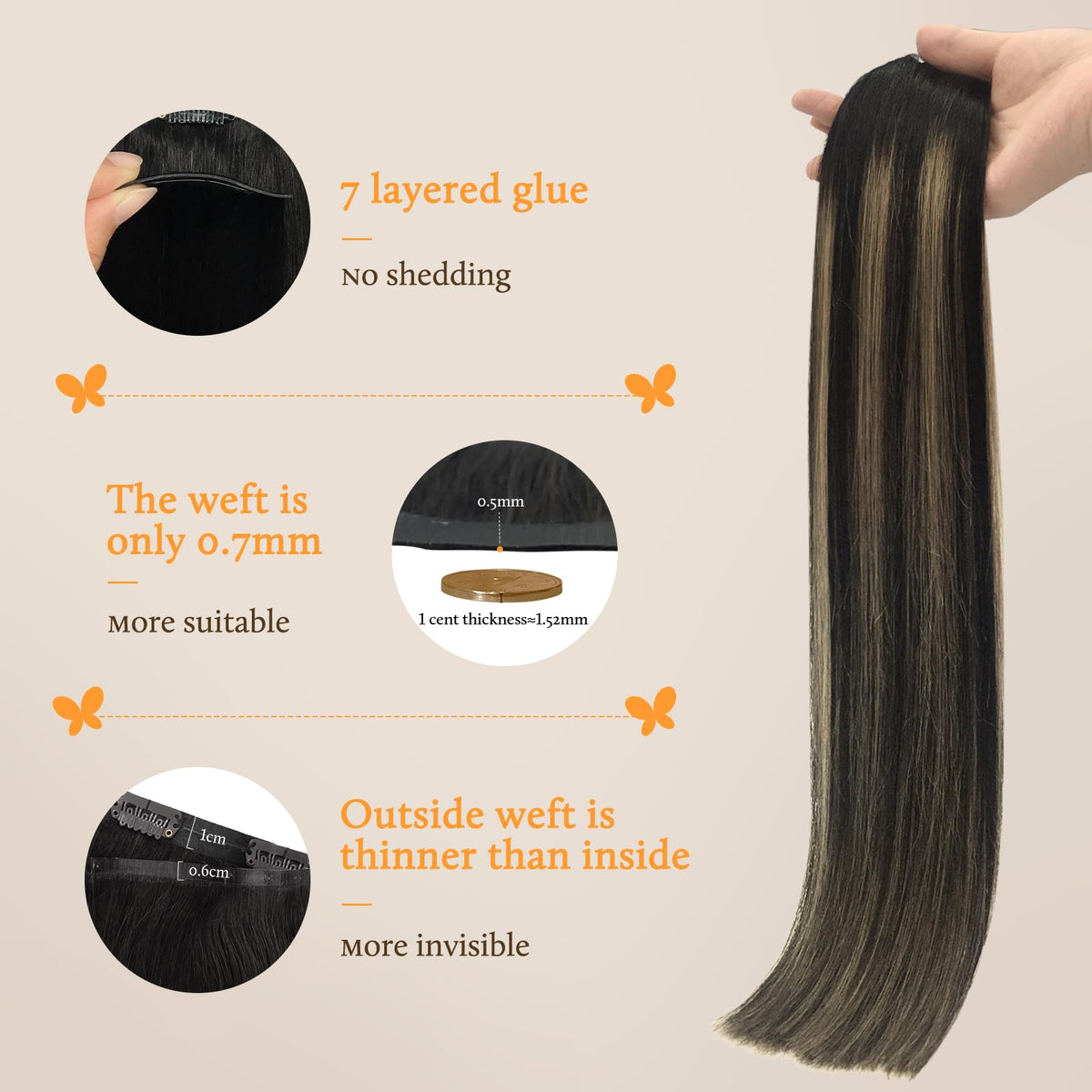 DOORES Clip in Hair Extensions installation process
