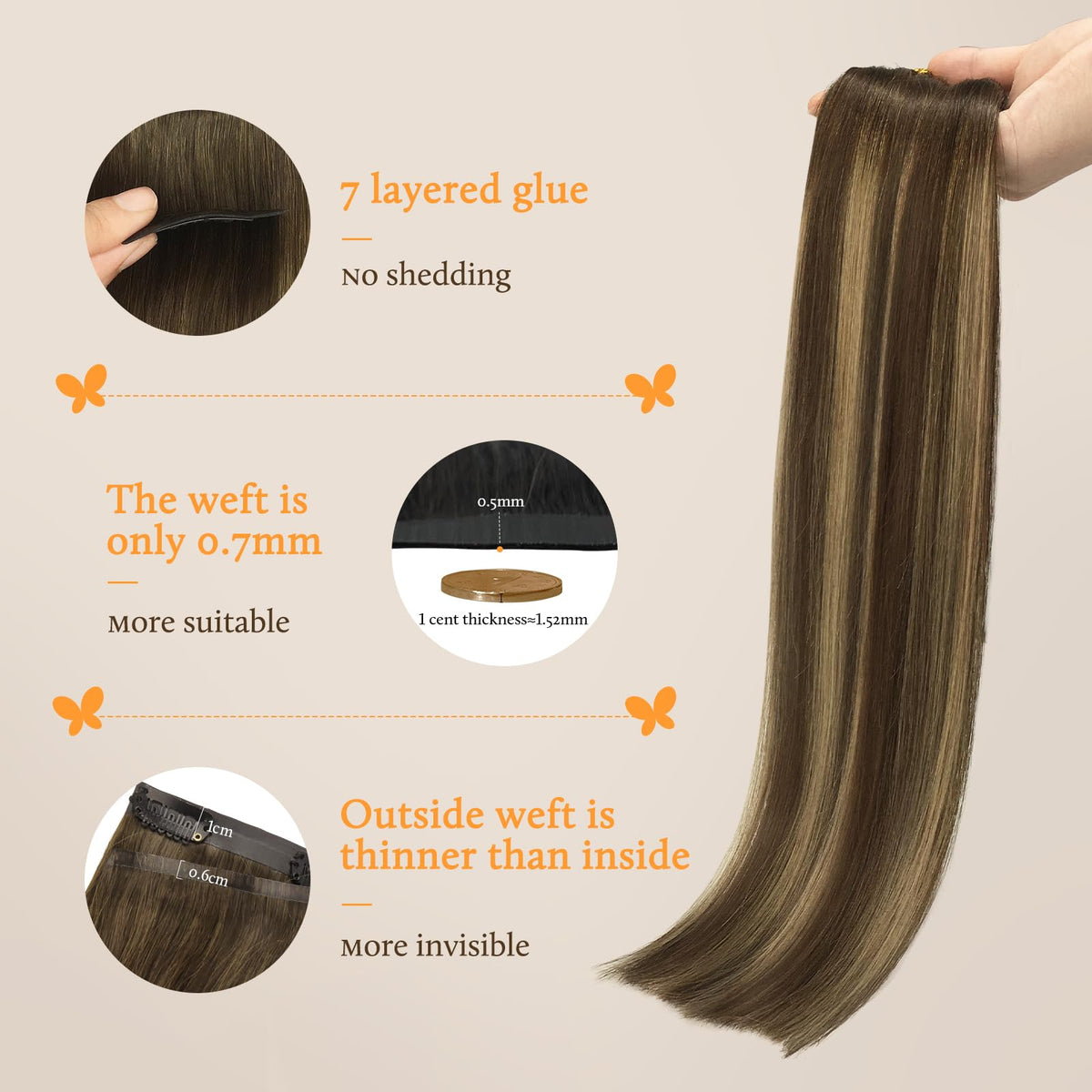 DOORES Clip in Hair Extensions installation process