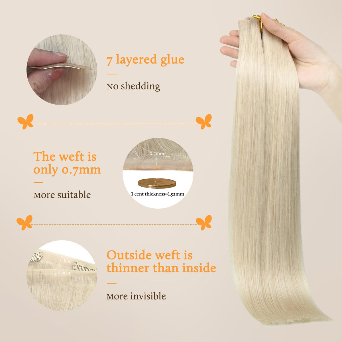 DOORES Clip in Hair Extensions installation process