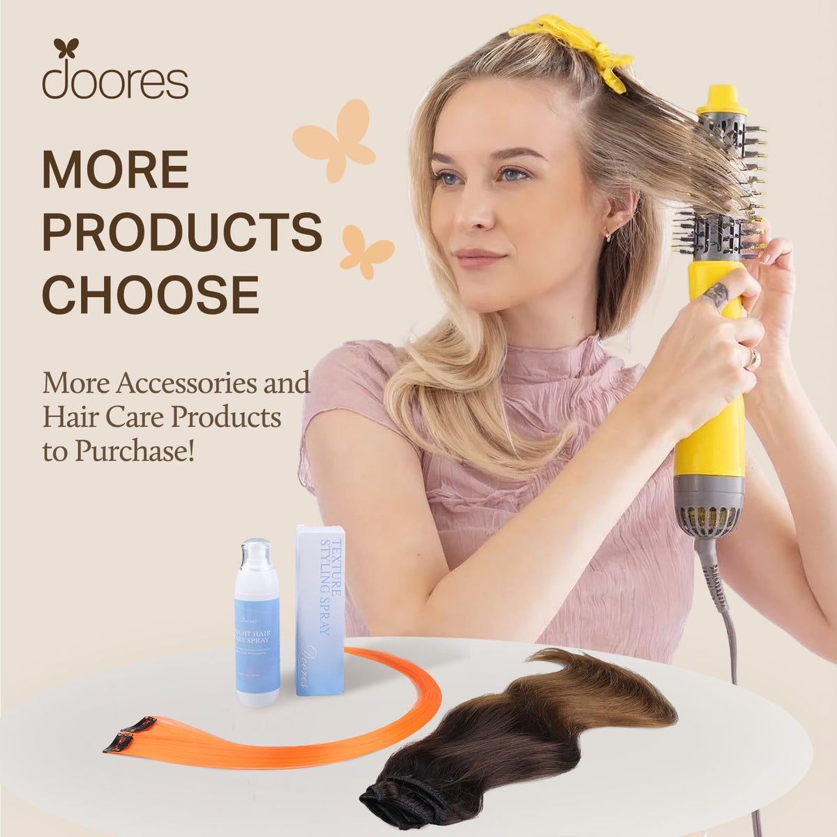 DOORES Clip in Hair Extensions installation process