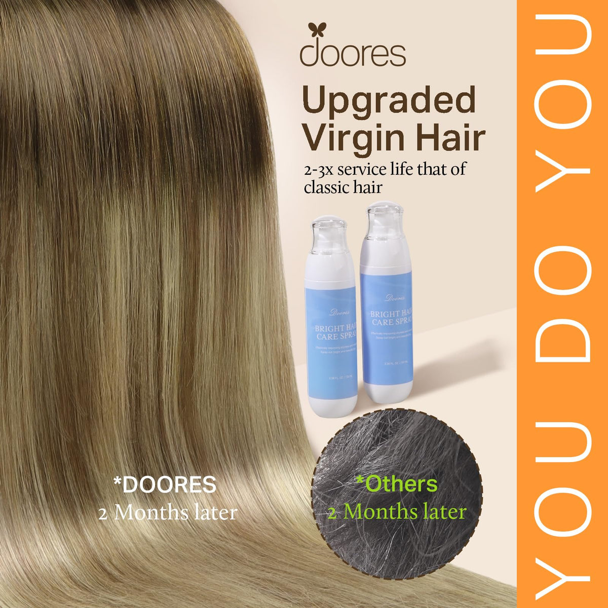 DOORES Clip in Hair Extensions lifestyle image with model