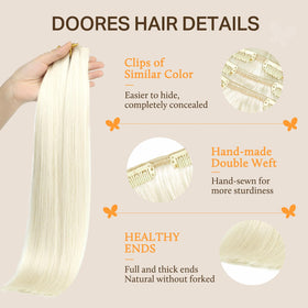 DOORES Clip in Hair Extensions multiple colour options