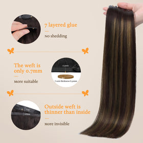 DOORES Clip in Hair Extensions natural blend with hair