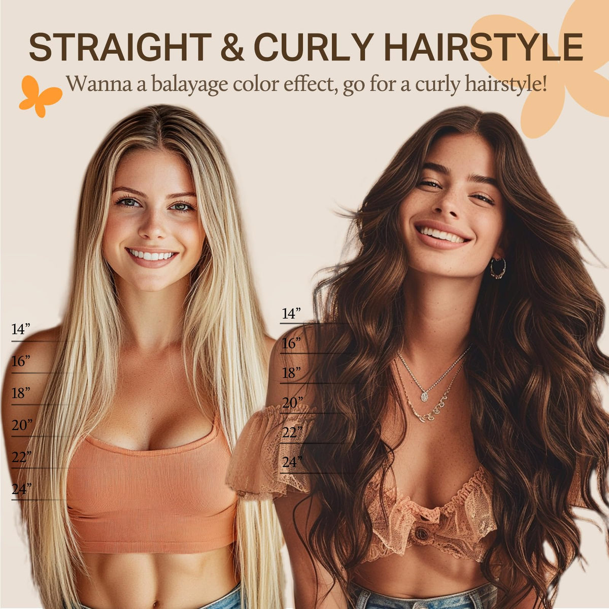 DOORES Clip in Hair Extensions on model