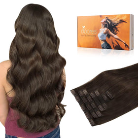 DOORES Clip in Hair Extensions pack front view
