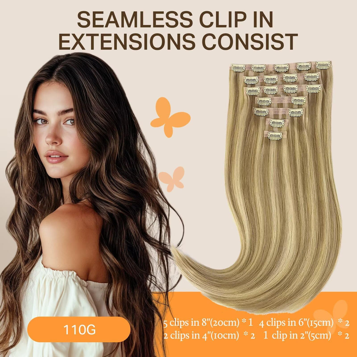 DOORES Clip in Hair Extensions packaging
