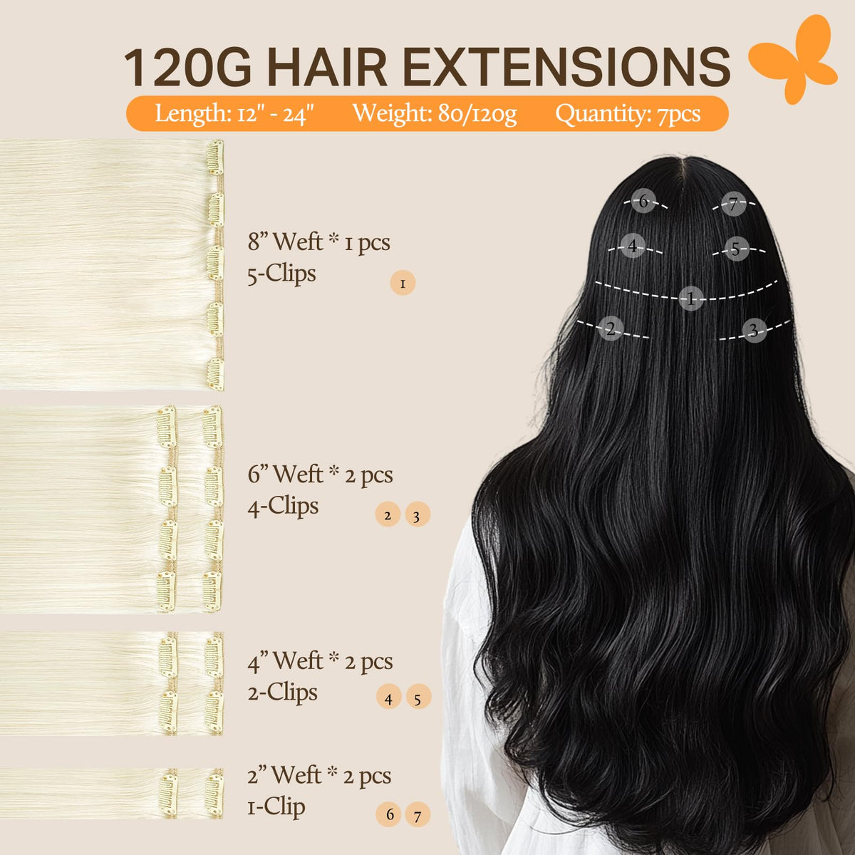 DOORES Clip in Hair Extensions packaging