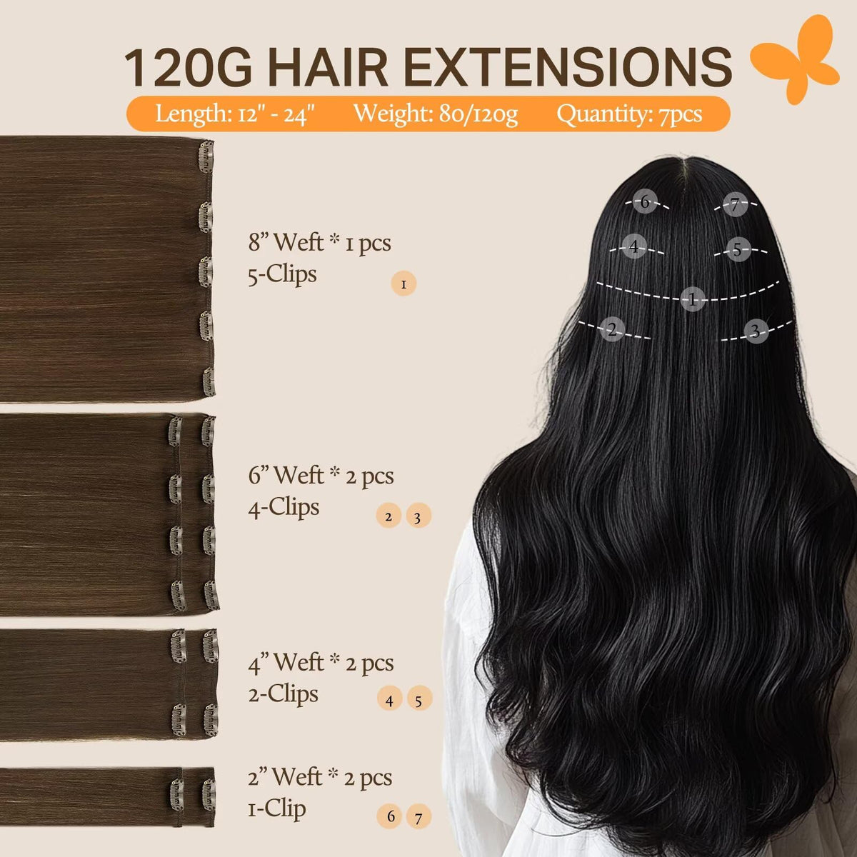DOORES Clip in Hair Extensions packaging
