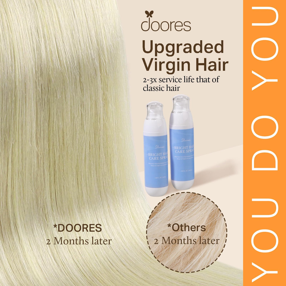 DOORES Clip in Hair Extensions packaging