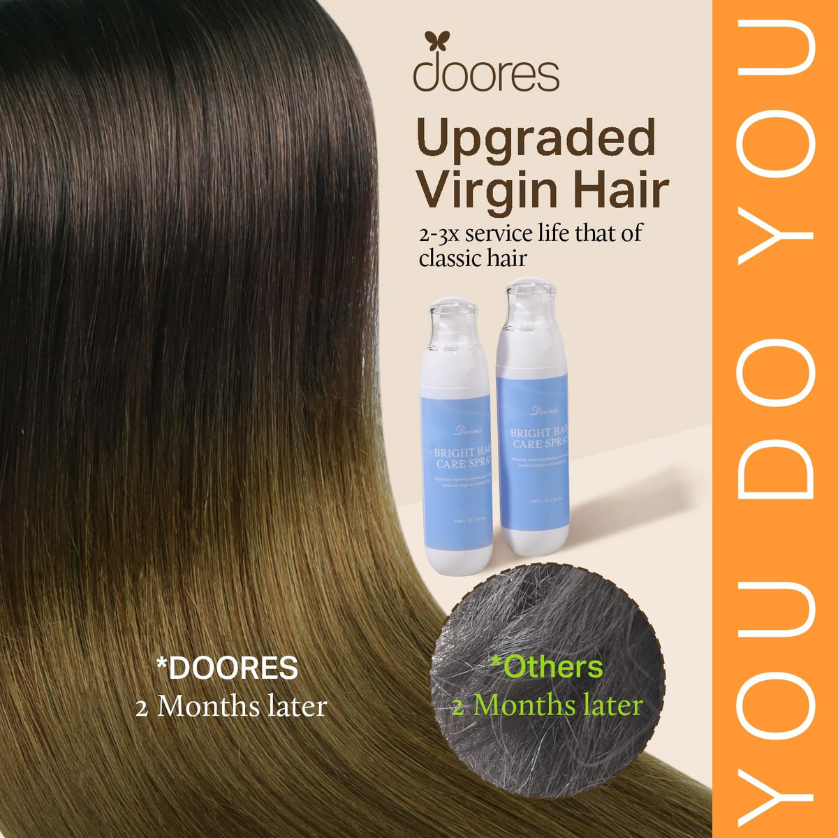 DOORES Clip in Hair Extensions packaging