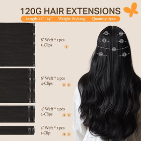 DOORES Clip in Hair Extensions packaging and clips
