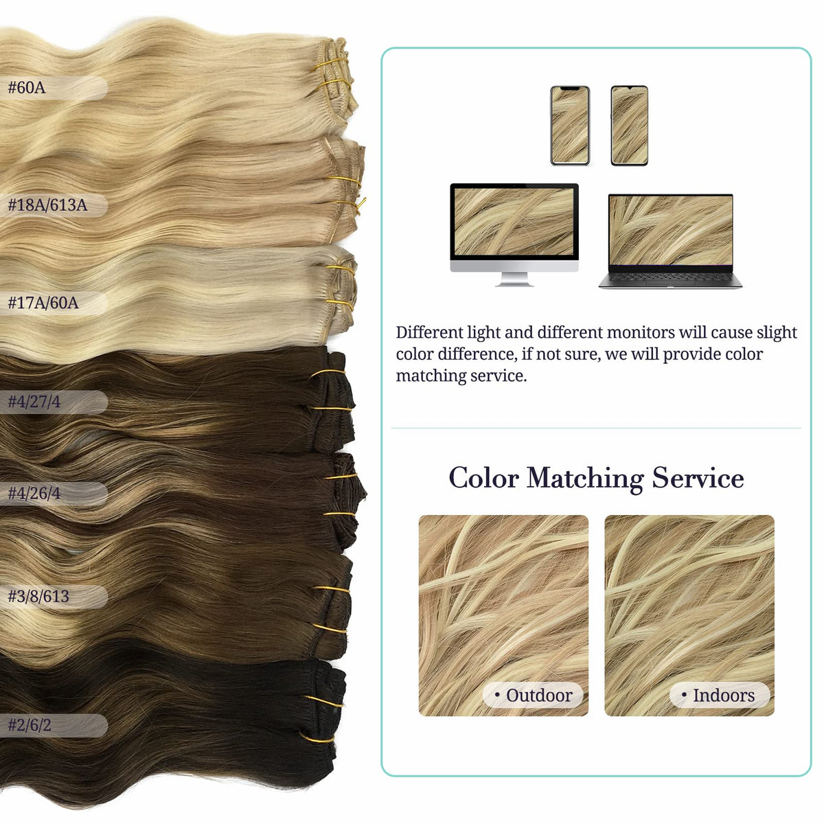 DOORES Clip in Hair Extensions packaging front view